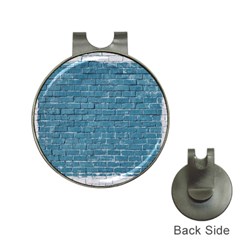 White And Blue Brick Wall Hat Clips with Golf Markers