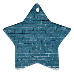 White And Blue Brick Wall Star Ornament (Two Sides)