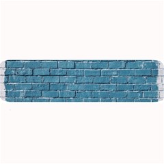 White And Blue Brick Wall Large Bar Mat