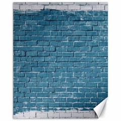 White And Blue Brick Wall Canvas 11  x 14 