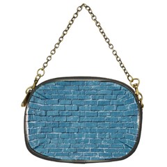 White And Blue Brick Wall Chain Purse (Two Sides)