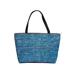White And Blue Brick Wall Classic Shoulder Handbag