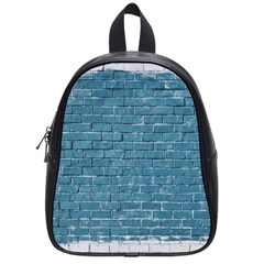 White And Blue Brick Wall School Bag (Small)