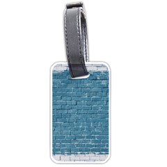 White And Blue Brick Wall Luggage Tag (one side)