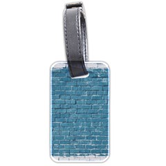White And Blue Brick Wall Luggage Tag (two sides)