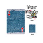 White And Blue Brick Wall Playing Cards 54 Designs (Mini) Front - Heart4