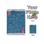 White And Blue Brick Wall Playing Cards 54 Designs (Mini) Front - Diamond2