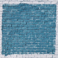 White And Blue Brick Wall Play Mat (Rectangle)