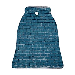 White And Blue Brick Wall Bell Ornament (Two Sides)