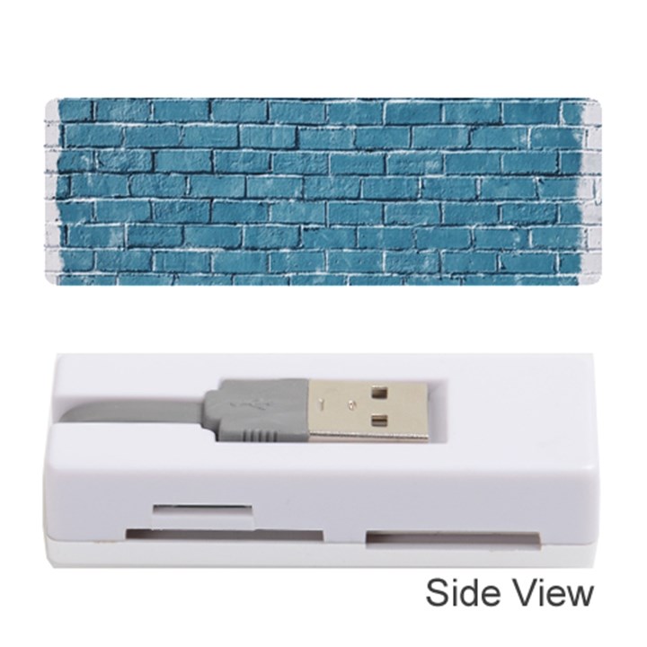 White And Blue Brick Wall Memory Card Reader (Stick)