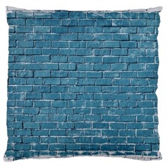 White And Blue Brick Wall Large Cushion Case (Two Sides)