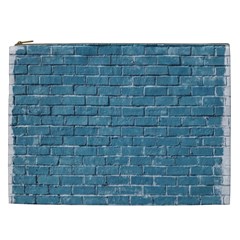 White And Blue Brick Wall Cosmetic Bag (XXL)