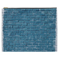 White And Blue Brick Wall Cosmetic Bag (XXXL)