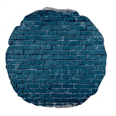 White And Blue Brick Wall Large 18  Premium Round Cushions