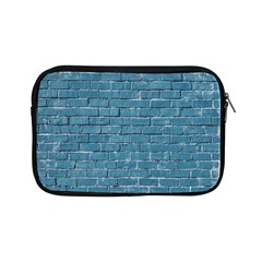 White And Blue Brick Wall Apple Ipad Mini Zipper Cases by artworkshop