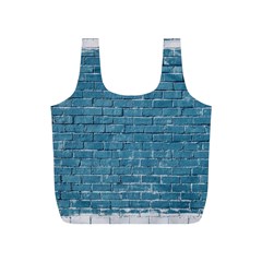 White And Blue Brick Wall Full Print Recycle Bag (S)