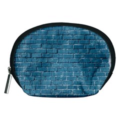 White And Blue Brick Wall Accessory Pouch (Medium)