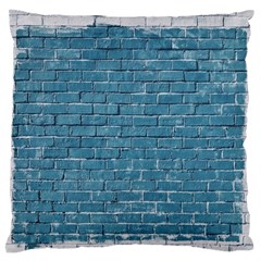 White And Blue Brick Wall Standard Premium Plush Fleece Cushion Case (two Sides)