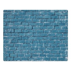 White And Blue Brick Wall Premium Plush Fleece Blanket (Large)