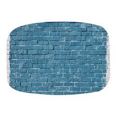 White And Blue Brick Wall Mini Square Pill Box