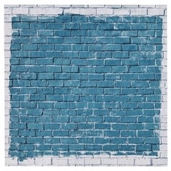 White And Blue Brick Wall Wooden Puzzle Square