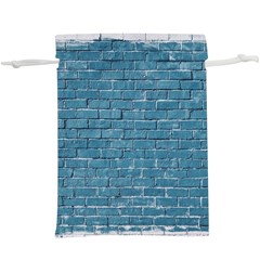 White And Blue Brick Wall Lightweight Drawstring Pouch (XL)