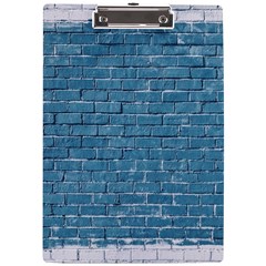 White And Blue Brick Wall A4 Acrylic Clipboard by artworkshop