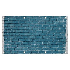 White And Blue Brick Wall Banner and Sign 7  x 4 