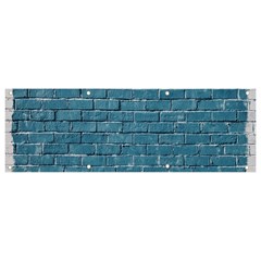 White And Blue Brick Wall Banner and Sign 9  x 3 