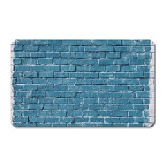 White And Blue Brick Wall Magnet (rectangular) by artworkshop