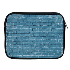 White And Blue Brick Wall Apple Ipad 2/3/4 Zipper Cases by artworkshop