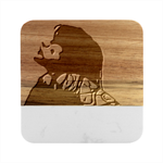 MRN Marble Wood Coaster (Square) Front
