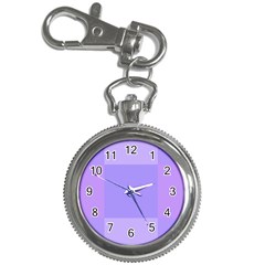 Pixel Plaid Lilac Lavender Mauve Violet Purple  Key Chain Watches by Mazipoodles