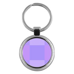 Pixel Plaid Lilac Lavender Mauve Violet Purple  Key Chain (round) by Mazipoodles