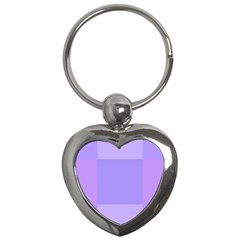 Pixel Plaid Lilac Lavender Mauve Violet Purple  Key Chain (heart) by Mazipoodles