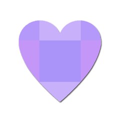 Pixel Plaid Lilac Lavender Mauve Violet Purple  Heart Magnet by Mazipoodles