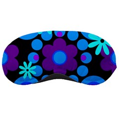 Flowers Pearls And Donuts Blue Purple Black Sleeping Mask by Mazipoodles