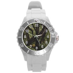 Botanical Motif Trees Detail Photography Round Plastic Sport Watch (l) by dflcprintsclothing