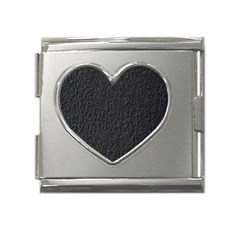 Black Wall Texture Mega Link Heart Italian Charm (18mm) by artworkshop