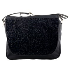 Black Wall Texture Messenger Bag by artworkshop