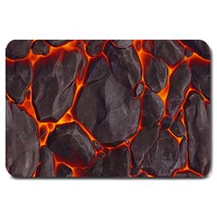 Lava Volcanic Rock Texture Large Doormat by artworkshop