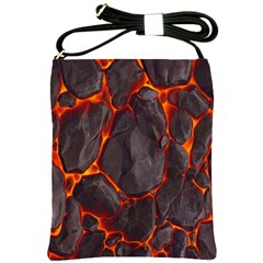 Lava Volcanic Rock Texture Shoulder Sling Bag by artworkshop