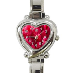 Raspberries Heart Italian Charm Watch by artworkshop