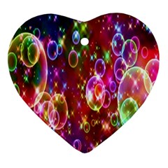 Rainbow Spectrum Bubbles Heart Ornament (two Sides) by artworkshop