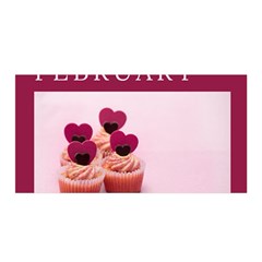 Hello February Text And Cupcakes Satin Wrap 35  X 70 