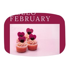 Hello February Text And Cupcakes Mini Square Pill Box by artworkshop
