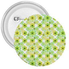 Bitesize Flowers Pearls And Donuts Yellow Green Check White 3  Buttons