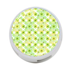 Bitesize Flowers Pearls And Donuts Yellow Green Check White 4-port Usb Hub (two Sides) by Mazipoodles