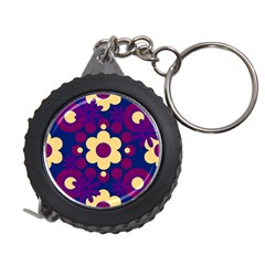 Flowers Pearls And Donuts Purple Burgundy Peach Navy Measuring Tape by Mazipoodles