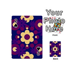 Flowers Pearls And Donuts Purple Burgundy Peach Navy Playing Cards 54 Designs (mini) by Mazipoodles